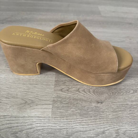 Anthropologie Matisse Women's Tan Brown Terry Platform Heels Size 8M - Picture 8 of 15